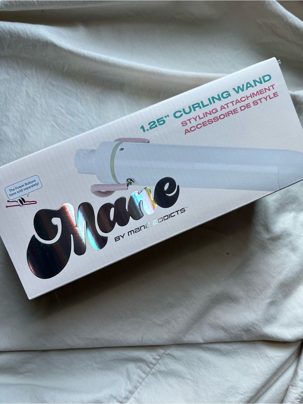 Mane by Mane Addicts 1.25" Curling Wand - White with Mint Accents